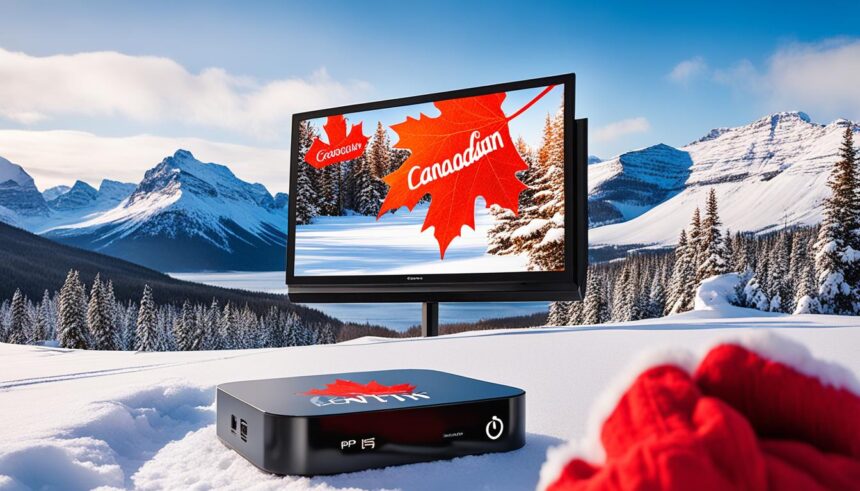 Image illustrating Canadian IPTV services, with focus on the question 'can I get IPTV in Canada'.