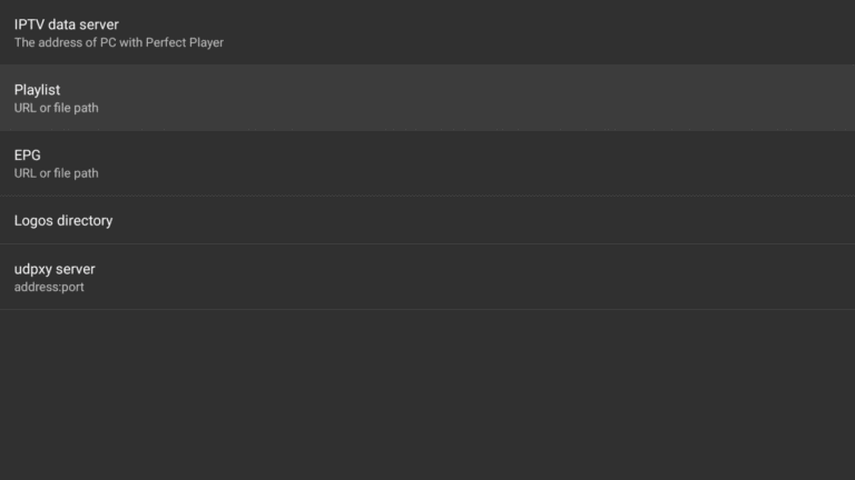 Configuring IPTV on Perfect Player step 3